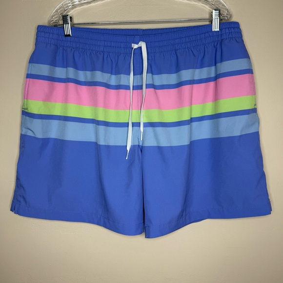 chubbies Other - chubbies Men's Blue Swim Trunks with Pink and Lime Stripes